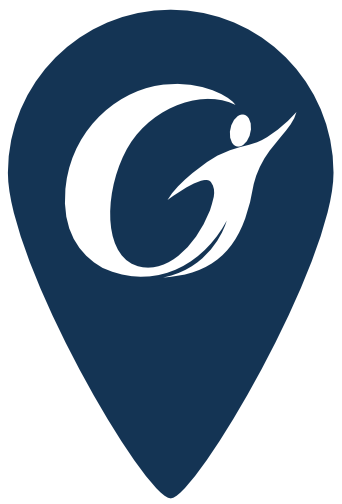 Blue Gorham Savings bank logo map pin icon