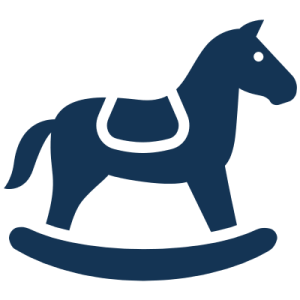 blue rocking horse icon