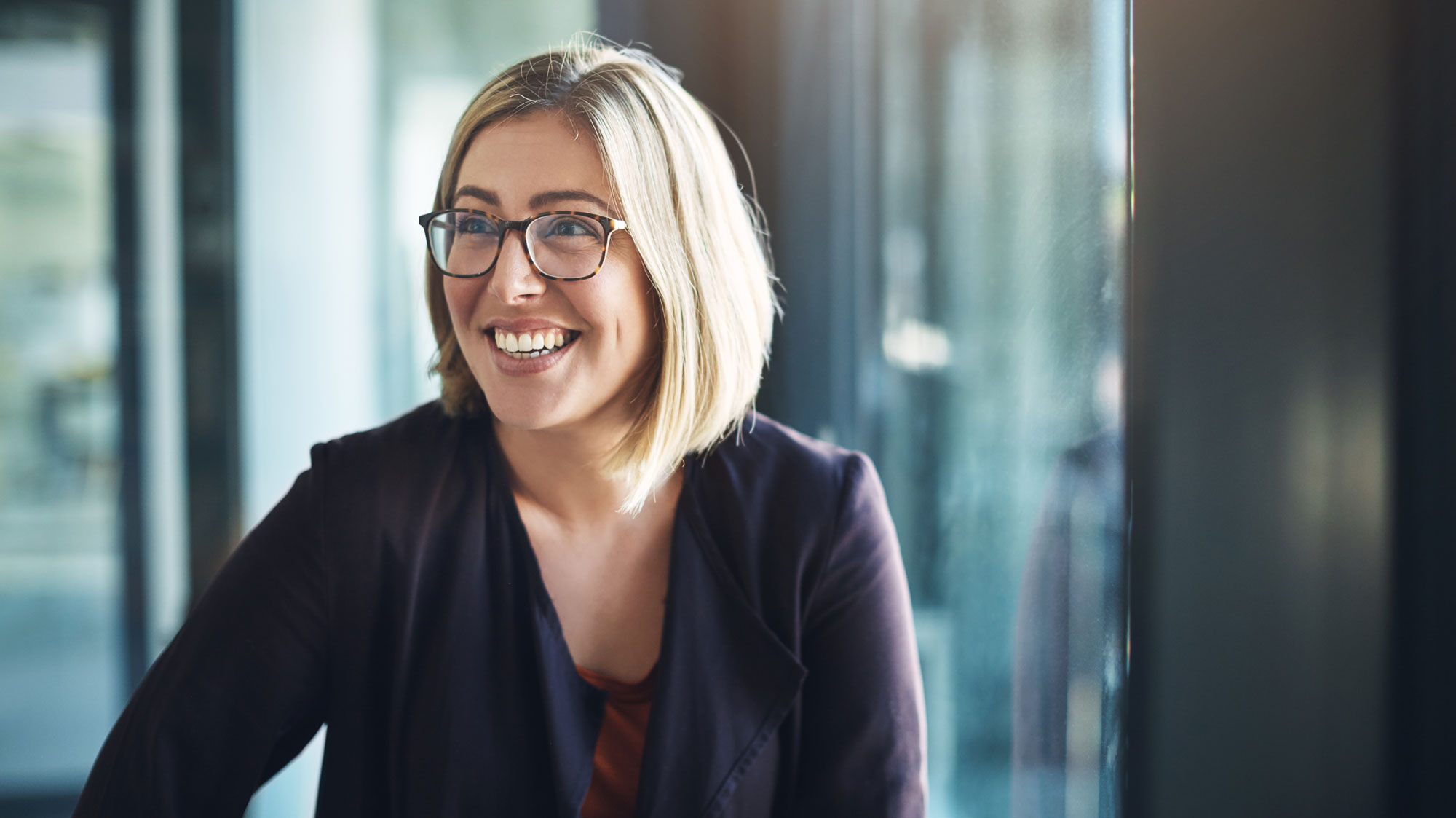 Woman smiling